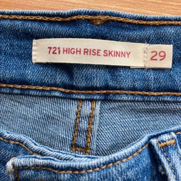 LEVIS SKINNY 721 SPATTER PATTERN WOMENS JEANS size 29 - Picture 3 of 9